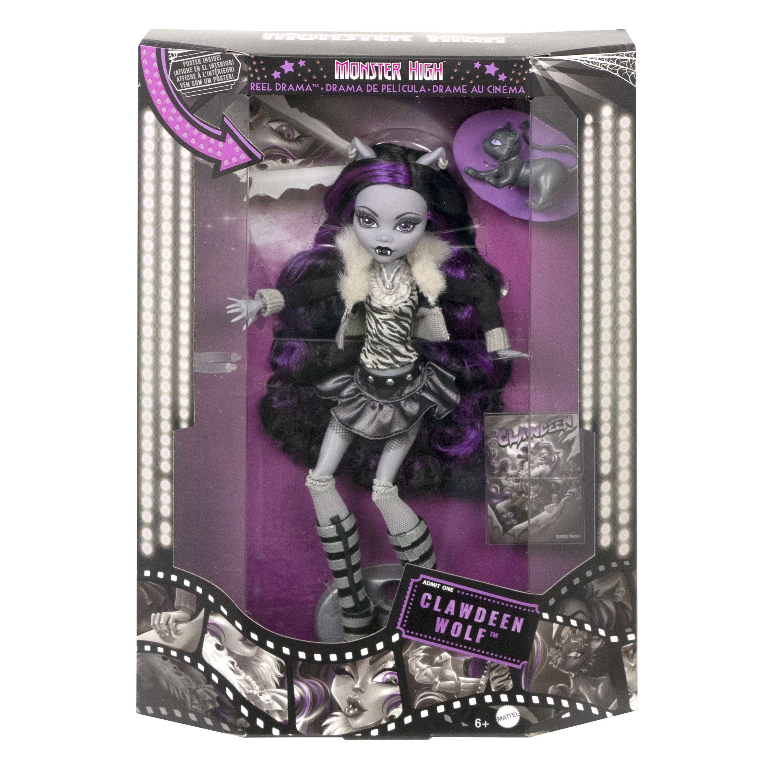 Mattel Monster High Reel Drama Bábika Clawdeen Wolf 27 cm